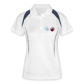 Bébé mains - Polo respirant Femme - blanc/marine - Devant