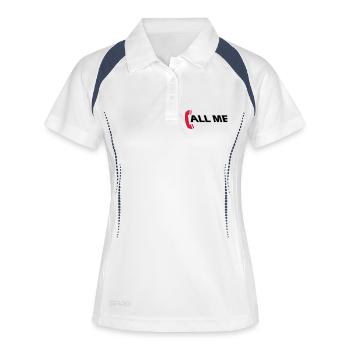 call_me_2c - Frauen Polo atmungsaktiv - Weiß/Navy - Vorne