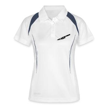 chef couteau - Polo respirant Femme - blanc/marine - Devant