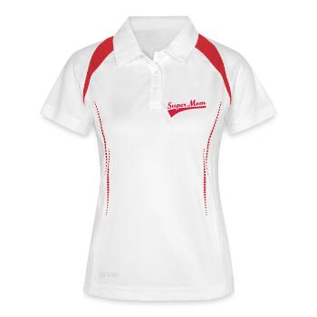 Super Mom - Polo respirant Femme - blanc/marine - Devant