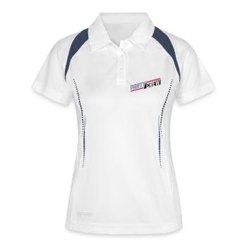 danse cool logo fête crew amis équipe crew club - Polo respirant Femme - blanc/marine - Devant