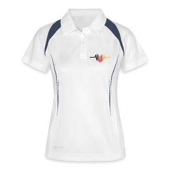 Deutschland Herz - Frauen Polo atmungsaktiv - Weiß/Navy - Vorne