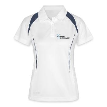 cheerleader - Frauen Polo atmungsaktiv - Weiß/Navy - Vorne