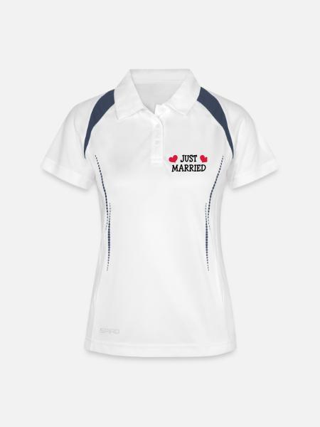 Just Married - Wedding - Women's Polo breathable - white/navy