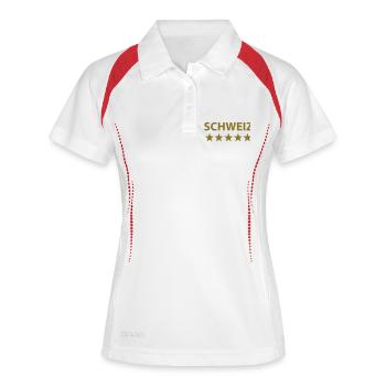 schweiz 5 star - Women's Polo breathable - white/navy - Front