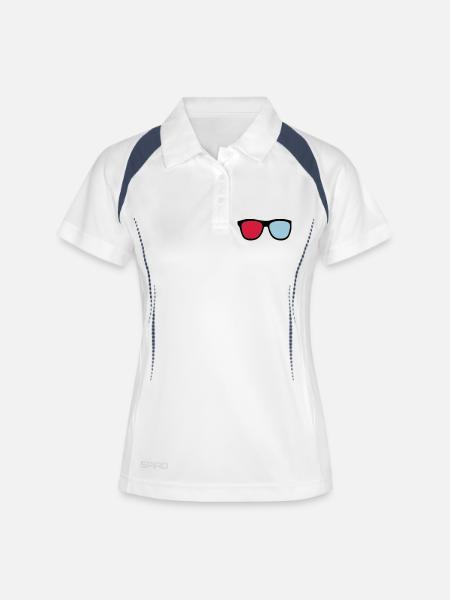 3D glasses - Women's Polo breathable - white/navy
