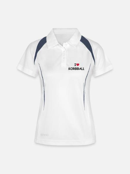 I love / heart netball - Women's Polo breathable - white/navy