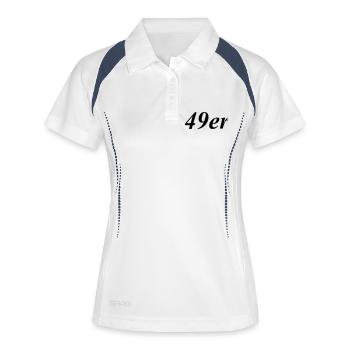 49er_black-svg - Frauen Polo atmungsaktiv - Weiß/Navy - Vorne
