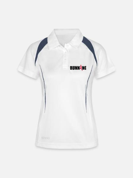 running - Polo respirant Femme - blanc/marine