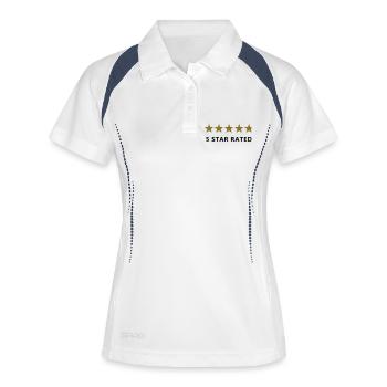 5 star rated rate - Frauen Polo atmungsaktiv - Weiß/Navy - Vorne