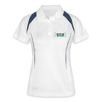 Rettet die Wälder! - Frauen Polo atmungsaktiv - Weiß/Navy - Vorne