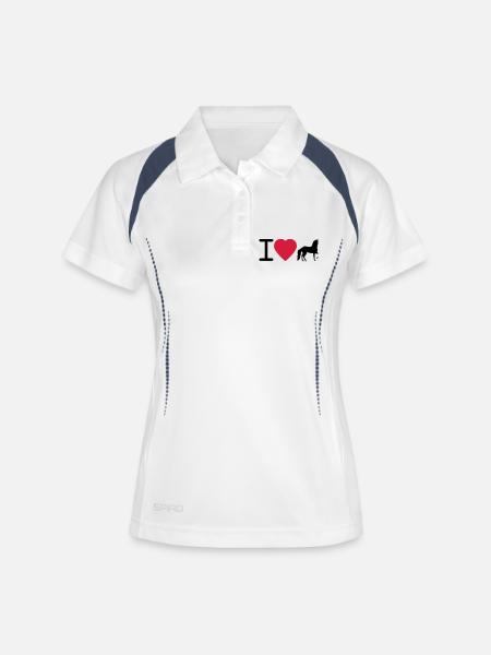 I Love Horses - Women's Polo breathable - white/navy