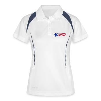 Star and Stripes - Frauen Polo atmungsaktiv - Weiß/Navy - Vorne