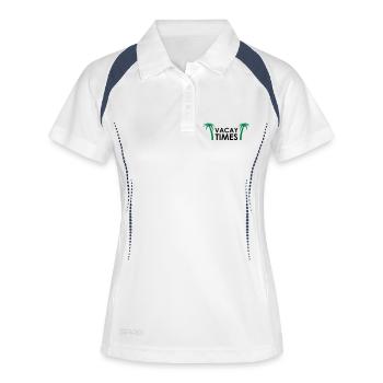 Vacay fois vacances été soleil plage cadeau - Polo respirant Femme - blanc/marine - Devant