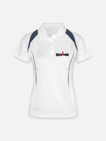 sousaphone - Women's Polo breathable - white/navy
