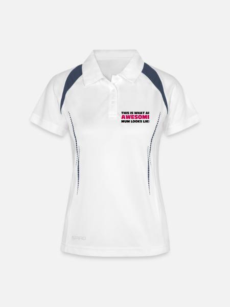 Mum - Women's Polo breathable - white/navy