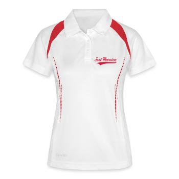 Just Married (Mariage / Noce) - Polo respirant Femme - blanc/marine - Devant