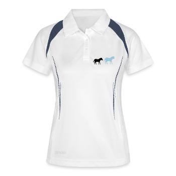 Cheval Poney 2 - Polo respirant Femme - blanc/marine - Devant