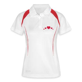 love - Frauen Polo atmungsaktiv - Weiß/Navy - Vorne