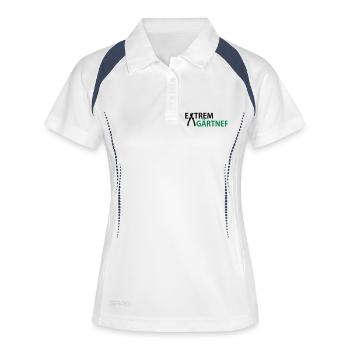garten - Frauen Polo atmungsaktiv - Weiß/Navy - Vorne