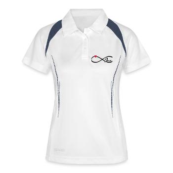 Infinity Love - Frauen Polo atmungsaktiv - Weiß/Navy - Vorne