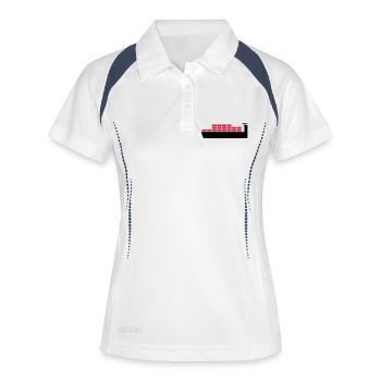Frachter - Frauen Polo atmungsaktiv - Weiß/Navy - Vorne