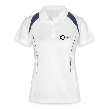 Unendlich + 1 - Frauen Polo atmungsaktiv - Weiß/Navy - Vorne