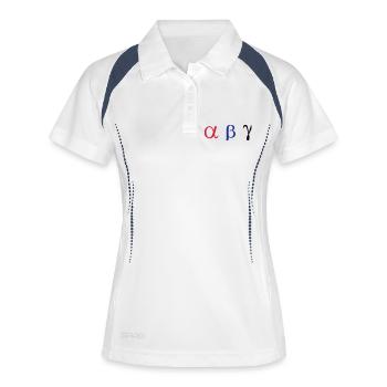 ALPHA BETA GAMMA - Polo respirant Femme - blanc/marine - Devant