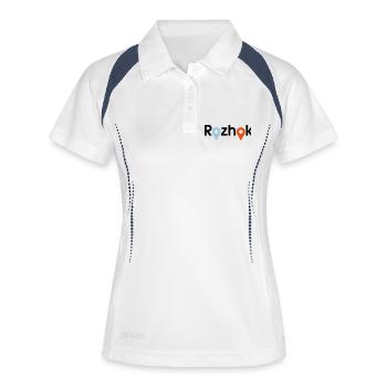 PUBG Print "Rozhok" - Frauen Polo atmungsaktiv - Weiß/Navy - Vorne