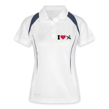 Werkzeug - Frauen Polo atmungsaktiv - Weiß/Navy - Vorne