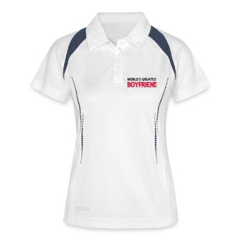 World's greatest boyfriend - Frauen Polo atmungsaktiv - Weiß/Navy - Vorne