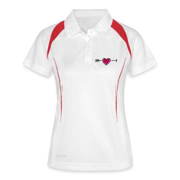 cœur - Polo respirant Femme - blanc/marine - Devant
