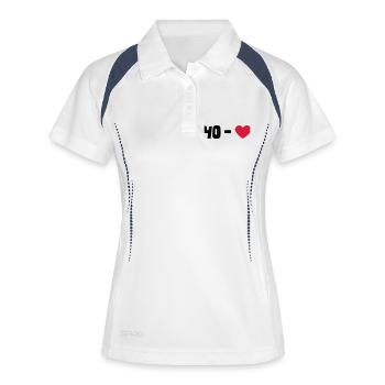 tennis - Frauen Polo atmungsaktiv - Weiß/Navy - Vorne