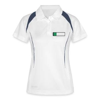 Akku leer - Frauen Polo atmungsaktiv - Weiß/Navy - Vorne