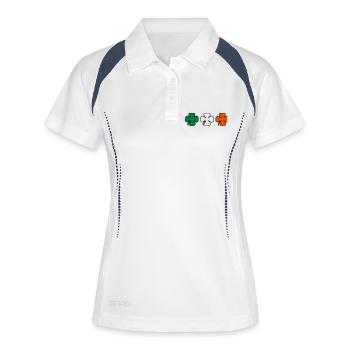 irish klee - Frauen Polo atmungsaktiv - Weiß/Navy - Vorne