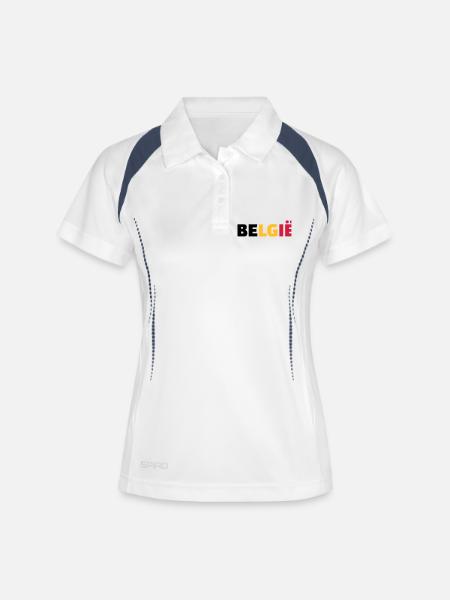 Belgie - Polo respirant Femme - blanc/marine