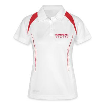 Handball Handballer Sport Sportif Athlète - Polo respirant Femme - blanc/marine - Devant