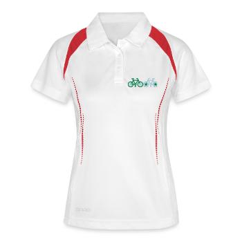 tandem - Frauen Polo atmungsaktiv - Weiß/Navy - Vorne