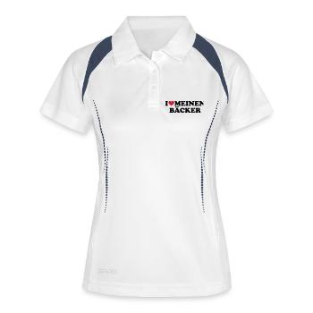 Bäcker - Frauen Polo atmungsaktiv - Weiß/Navy - Vorne