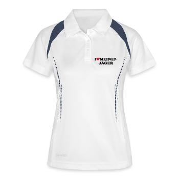 Jäger - Frauen Polo atmungsaktiv - Weiß/Navy - Vorne