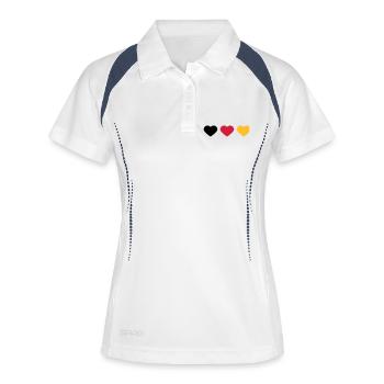 3 Hearts Germany Flag Colors Love German - Women's Polo breathable - white/navy - Front