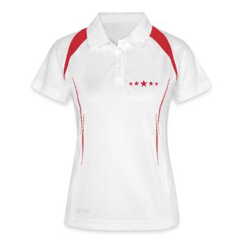 Sterne - Frauen Polo atmungsaktiv - Weiß/Navy - Vorne