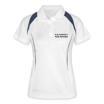 A Mann für Amore - Frauen Polo atmungsaktiv - Weiß/Navy - Vorne