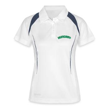 hungary - Frauen Polo atmungsaktiv - Weiß/Navy - Vorne