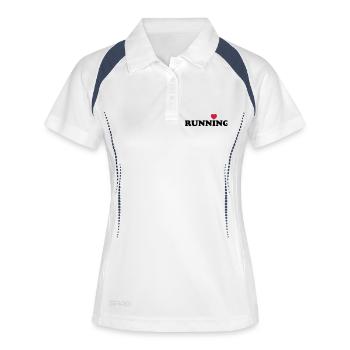 Love running - Polo respirant Femme - blanc/marine - Devant