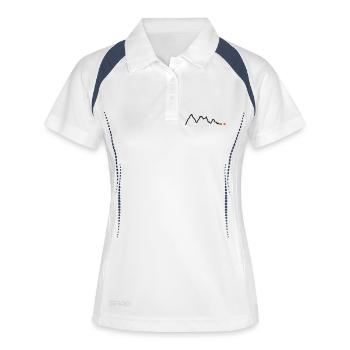 profil de la hauteur Montagnes - Polo respirant Femme - blanc/marine - Devant