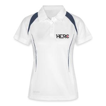 hero_8__f2 - Polo respirant Femme - blanc/marine - Devant