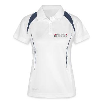 Don't Crack Under Pressure - Frauen Polo atmungsaktiv - Weiß/Navy - Vorne