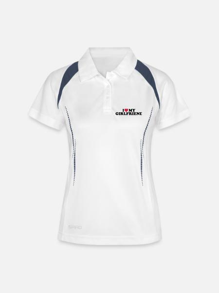 I love my girlfriend - Women's Polo breathable - white/navy