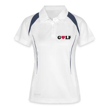 Golf heart - Frauen Polo atmungsaktiv - Weiß/Navy - Vorne